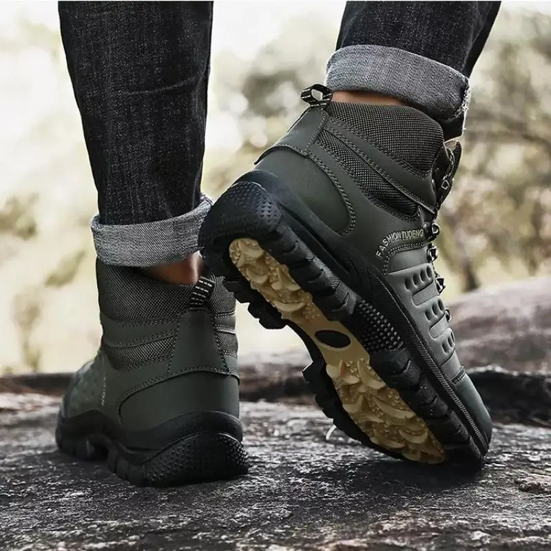 Зимние теплые мужские ботинки для снега модные уличные походные кроссовки