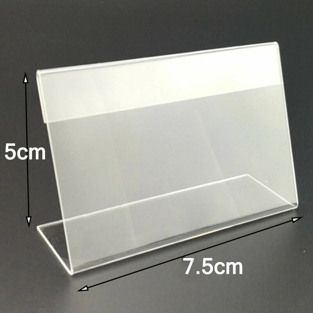 

20 Pcs Sign Display Stand Price Tags Transparent Acrylic For Business Office Supermarket Decoration Accessories