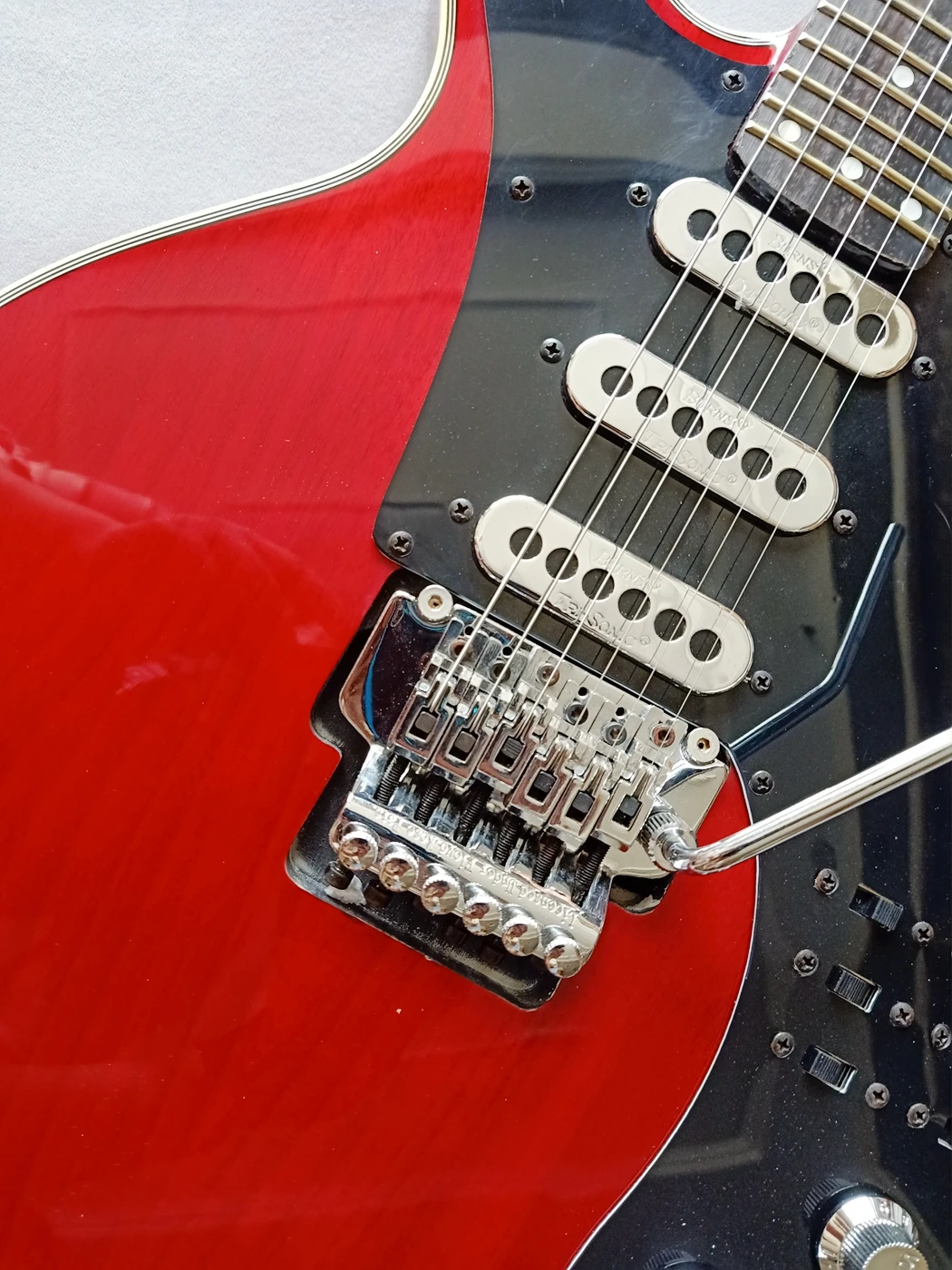 Сделано в Китае Брайан Мэй прозрачная Красная гитара 24 лада 3 ожога три-Звуковые