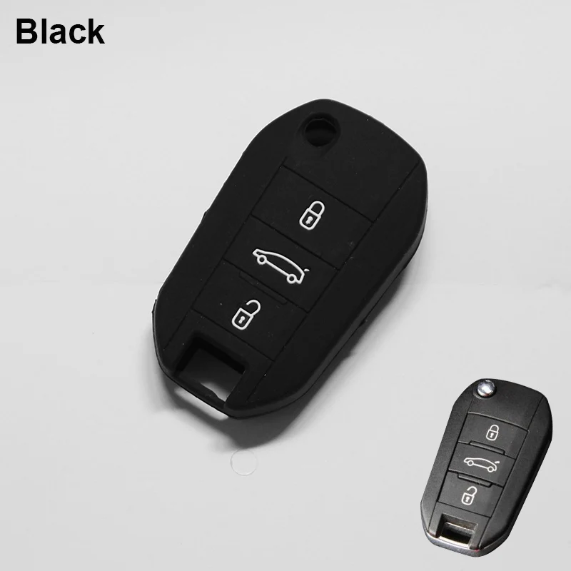 Складной силиконовый чехол для автомобильного ключа с 3 кнопками Peugeot 207 301 307 308 308S