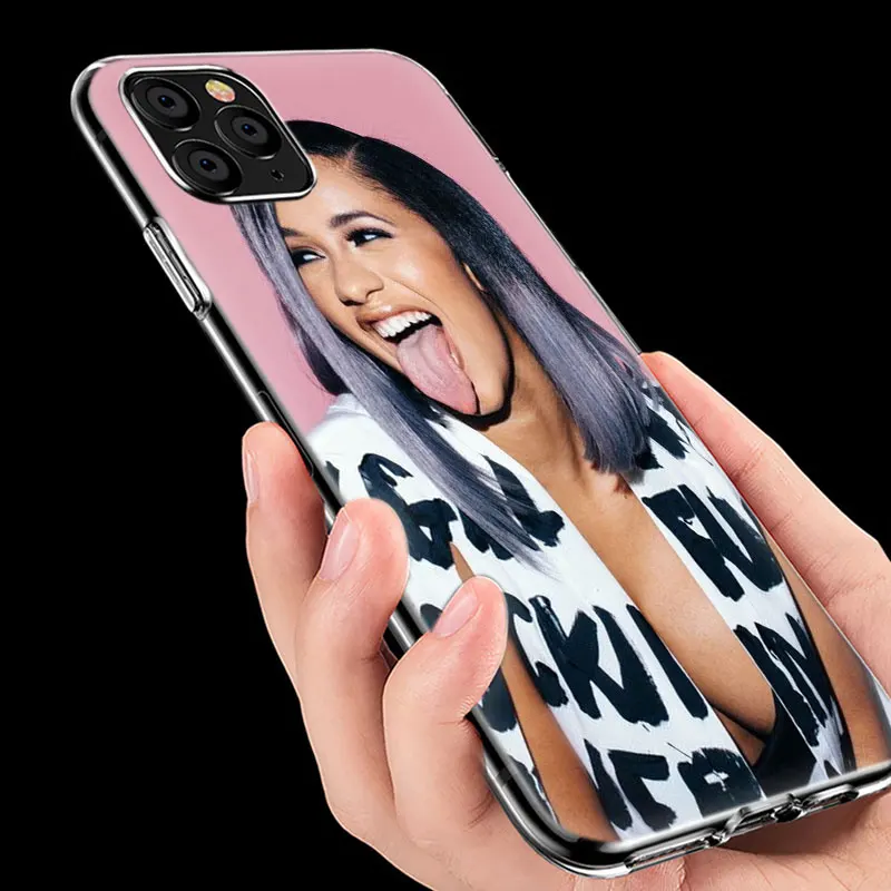 Популярный популярный мягкий силиконовый прозрачный чехол Cardi B для Apple iPhone 11 Pro XS