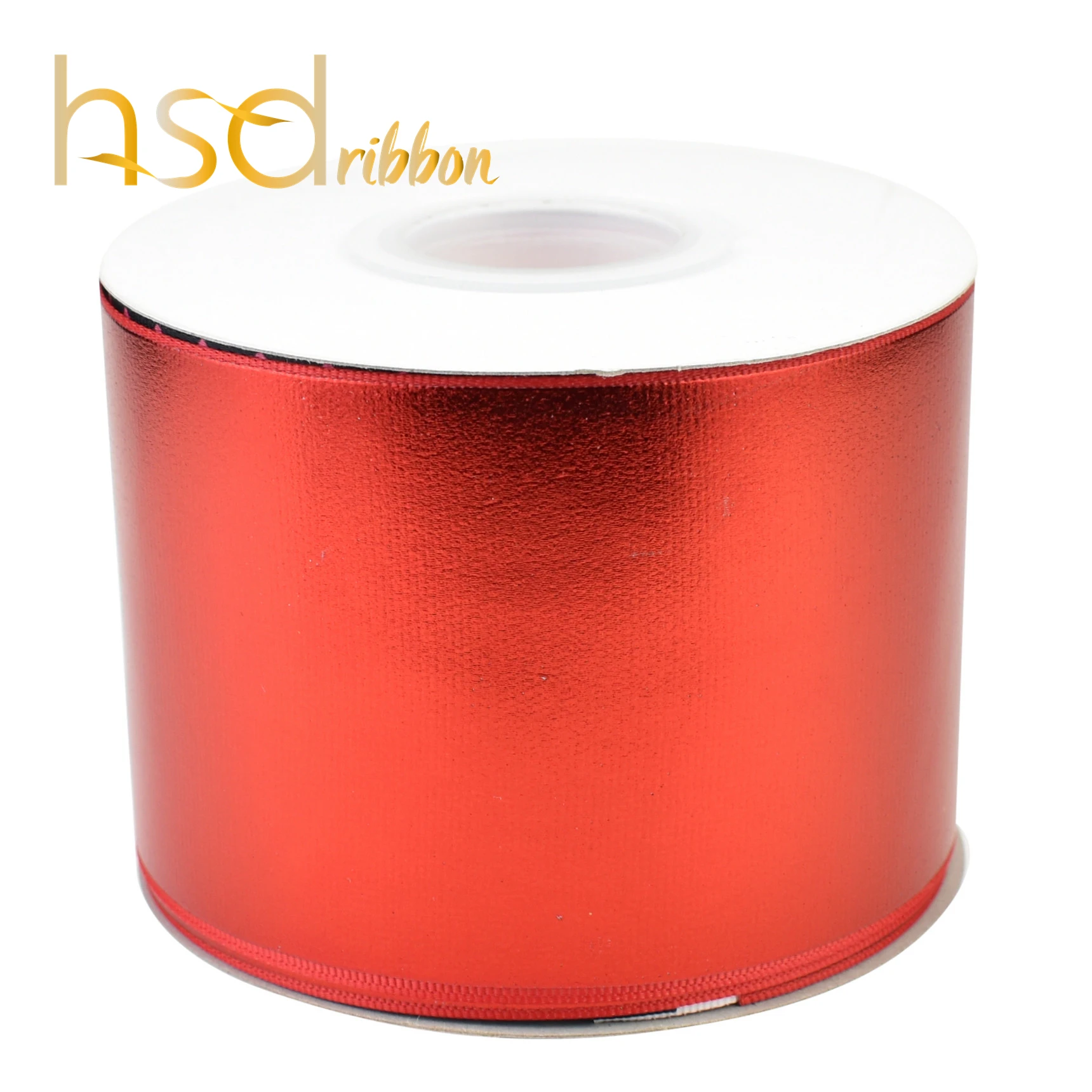 

Hsdribbon 75 мм 3 дюйма, однотонное красное золото фольга полушерстяной лентой