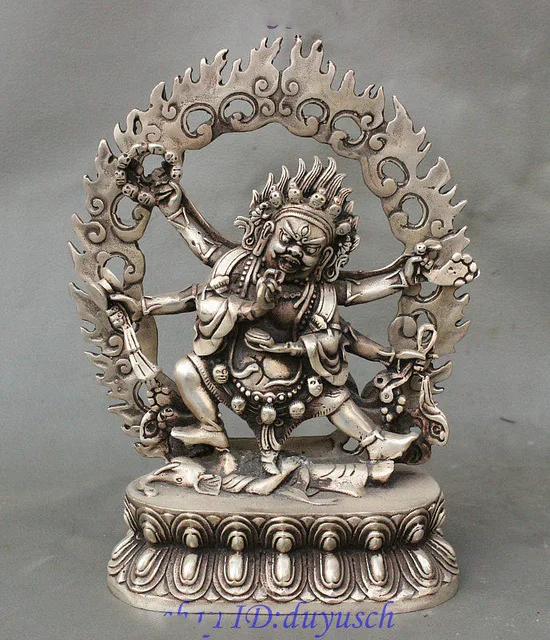

Поделки статуя тибетский буддийский храм Серебряные 6 рук Shiva Mahakala