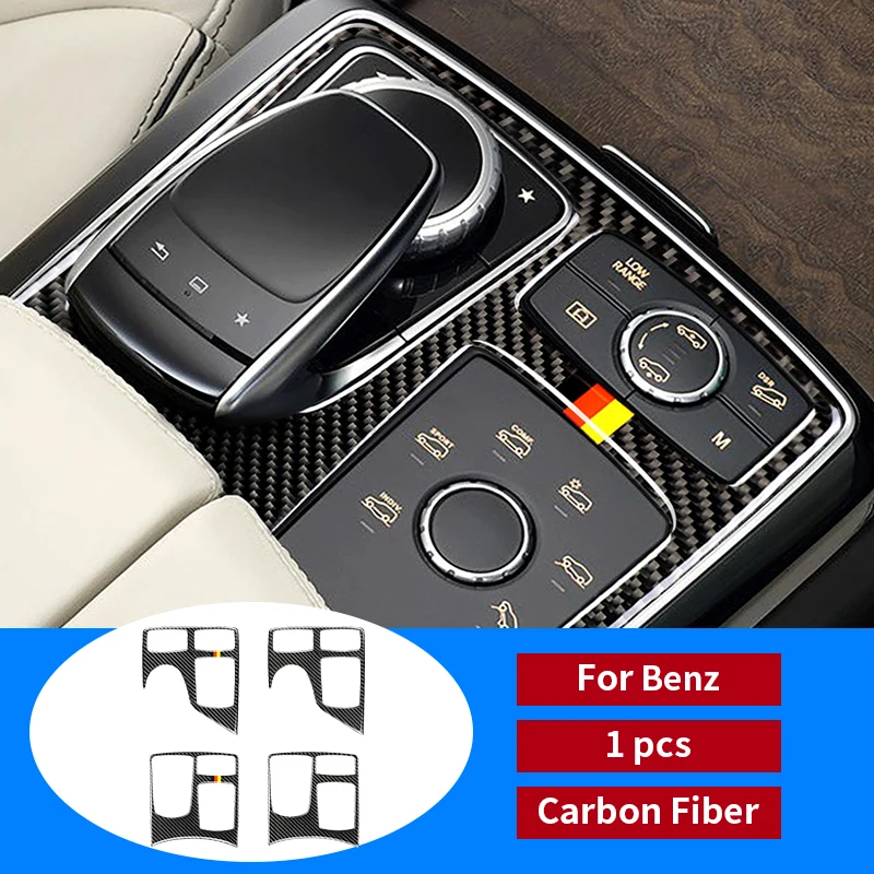 

Carbon Fiber Central Control Armrest Box Multimedia Plane Stickers Trim Covers Car Styling For Mercedes GLE GLS M Class