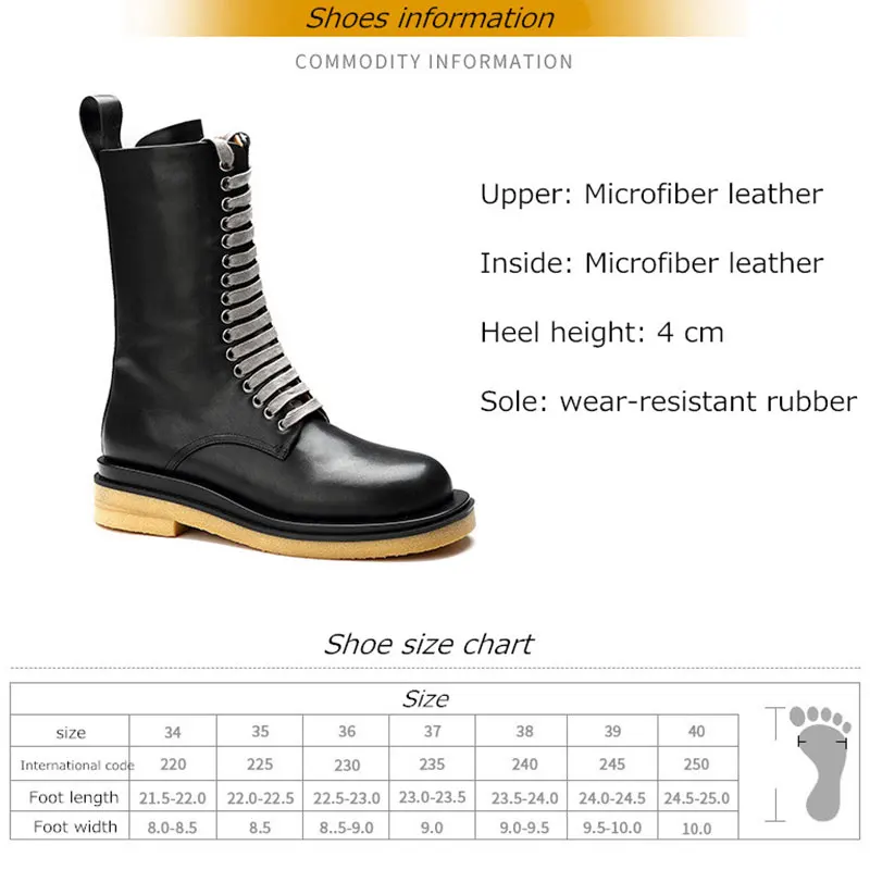 

2020 New British style Chunky Boots Lace-up Combat Boots Handsome Thick-soled Mid-tube Short Boots For Women Platform Flat Shoes