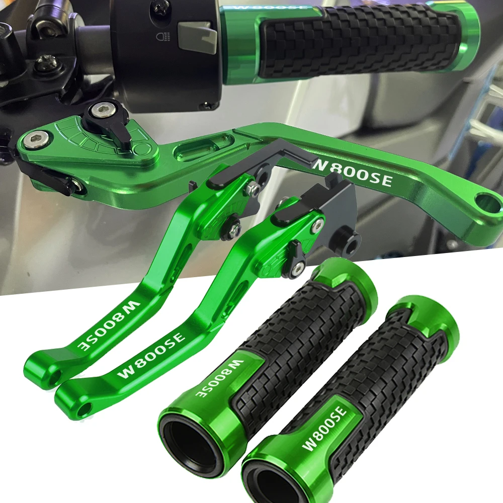 

7/8'' 22MM CNC Motorcycle Rubber Handlebar Handle bar grip W800 Brake Clutch Levers For KAWASAKI W800SE 2012 2013 2014 2015 2016