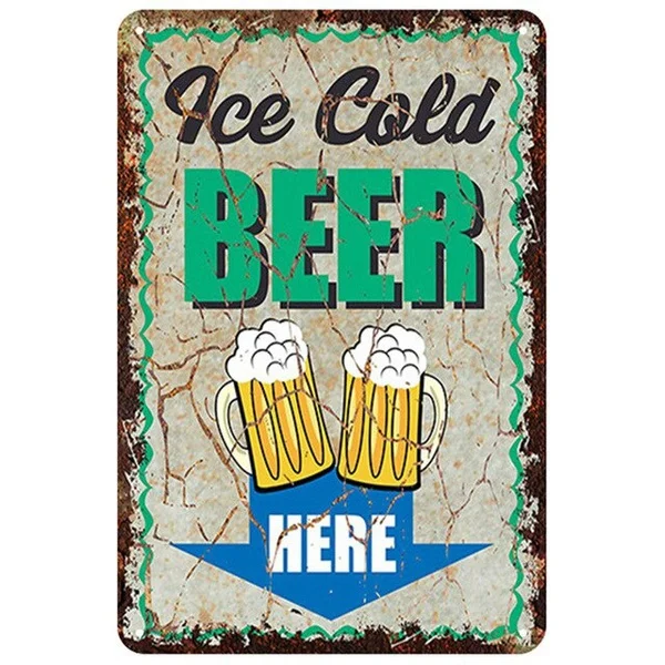 

Beer Plaque Metal Vintage Tin Sign Pin Up Shabby Chic Decor Metal Signs Vintage Bar Decoration Metal Poster Pub Metal Plate
