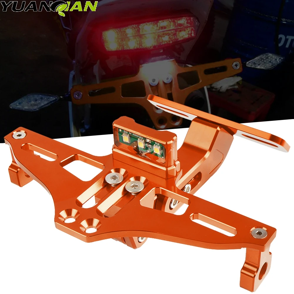 

FOR LOGO Motorcycle License Plate Bracket Holder For 390 690 125 200 85 80 160 125 250 450 500 EXC EXCF EXC