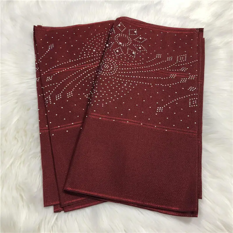 Африканский gele головной убор aso oke головной убор с бисером нигерийские Стразы gele головной убор мода для вечерние 2 шт./лот-AH30 - Цвет: 39