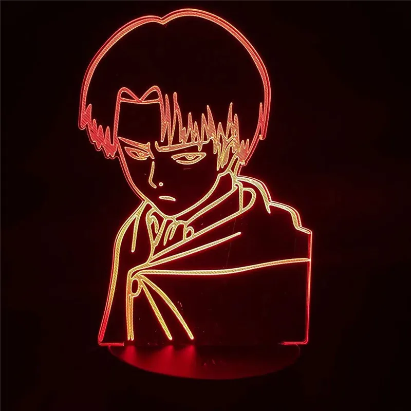 

Красочная настольная лампа капитан фигурка Акермана Led 3D светильник с аниме для детей Украшения в спальню ночник для косплея по аниме «атак...