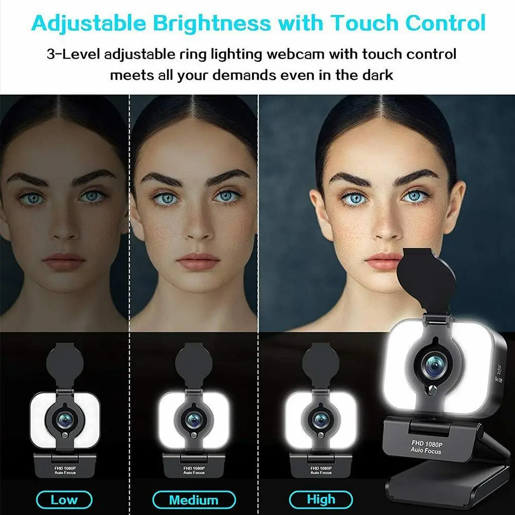 

Computer Equipment With Microphone Ring Light Auto Webcam Camera High-definition 1080P Computer Focus Home U8Y8