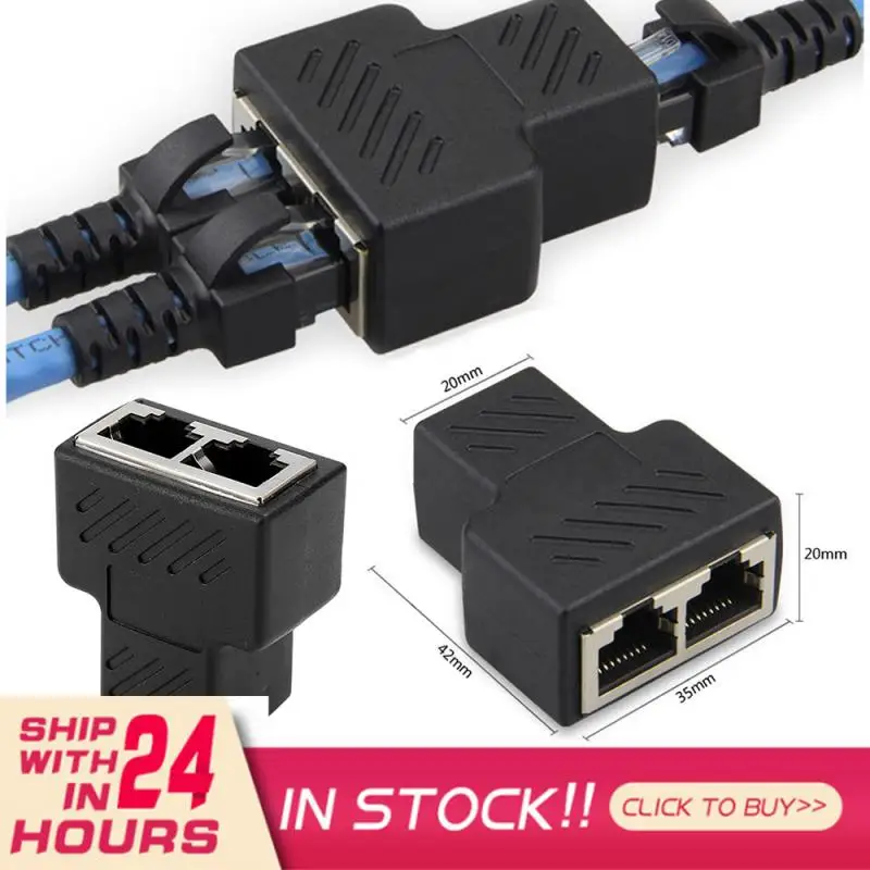 

1 To 2 Ways RJ45 Ethernet LAN Network Splitter Double Adapter Ports Coupler Connector Extender Adapter Plug Interface Adapter