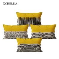 fur linen cushion cover decorative scandinavian style art pillowcase yellow 30 50 for bedroom throw pillow cover