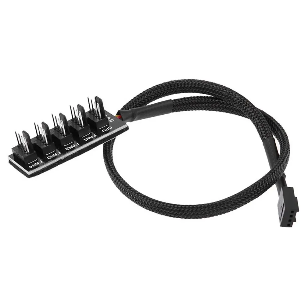 1 To 5 4-Pin TX4 PWM CPU Cooling Fan/Case Splitter Adapter Braided Power Cable Hub Splitter Adapter