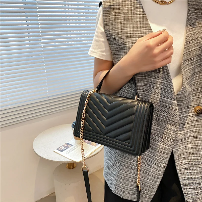 Винтажная маленькая сумка через плечо из искусственной кожи на цепочке для