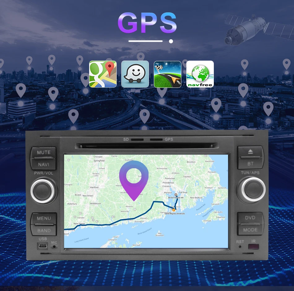 Verkauf Android 10 Auto Multimedia Radio-Player GPS Für Ford Mondeo S-max Fokus C-MAX Galaxy Fiesta Transit Fusion Verbinden Kuga 2 Din DVD