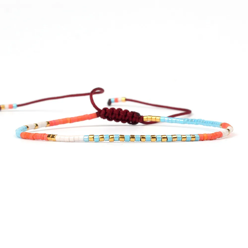 Простые бусины Miyuki тонкий браслет Pulseras ручной работы цвет деликатесы