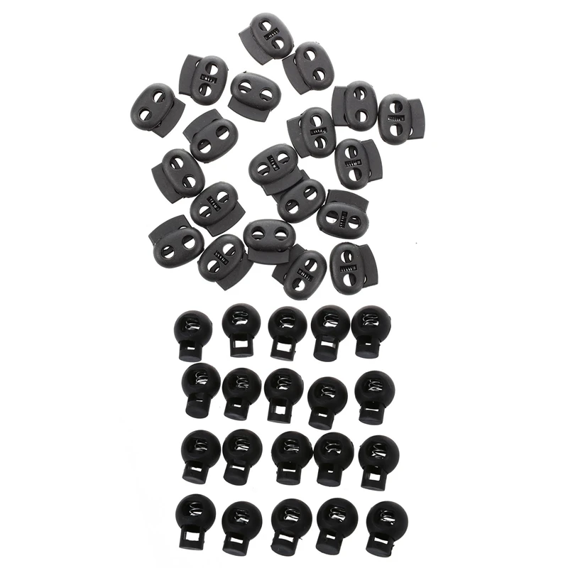40 шт. черный шнур замки: 20 рюкзак шнурок пружинный замки Заканчивается 7 мм
