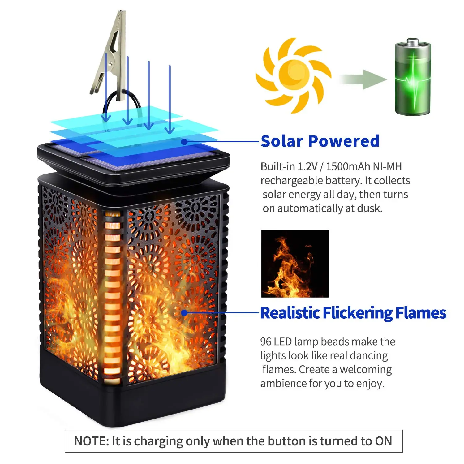 Солнечный светильник s мерцающее пламя уличные фонари на солнечных батарейках