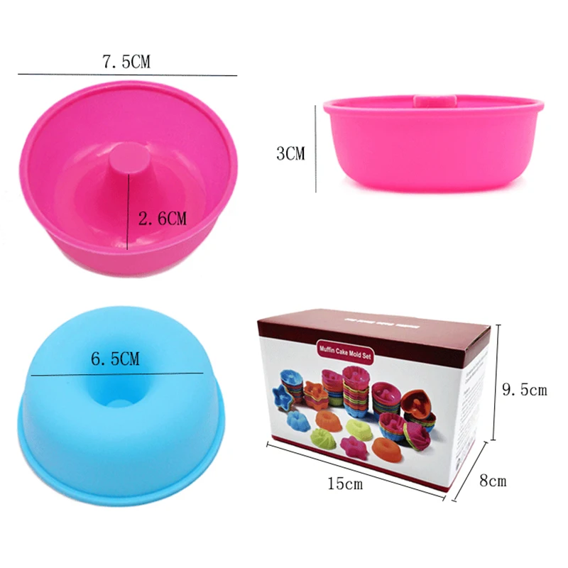 1 шт. 24/36 силиконовая чашка для кексов десерт выпечки антипригарная многоразовая