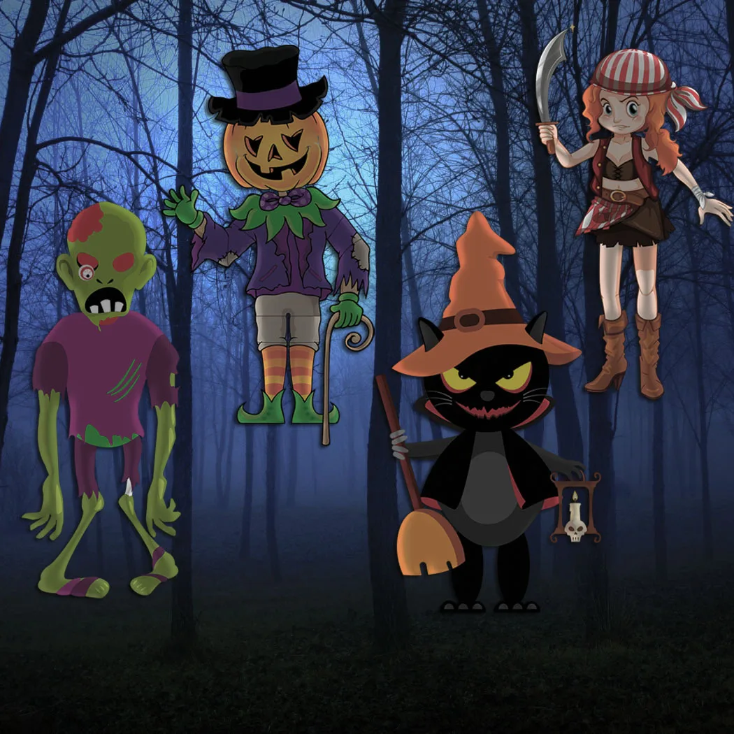 Хэллоуин страшный череп скелет волшебник орнамент собрать реквизит DIY Бумага для