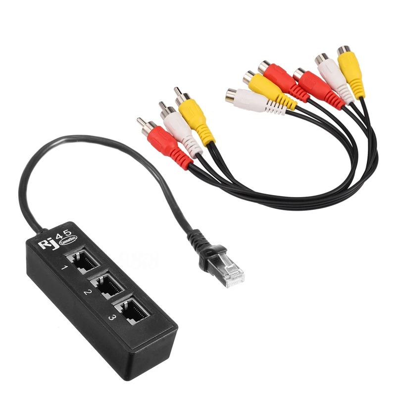 Переходник 3 RCA (штекер) на 6 (гнездо) 1 шт. RJ45 сетевой Удлинительный кабель |