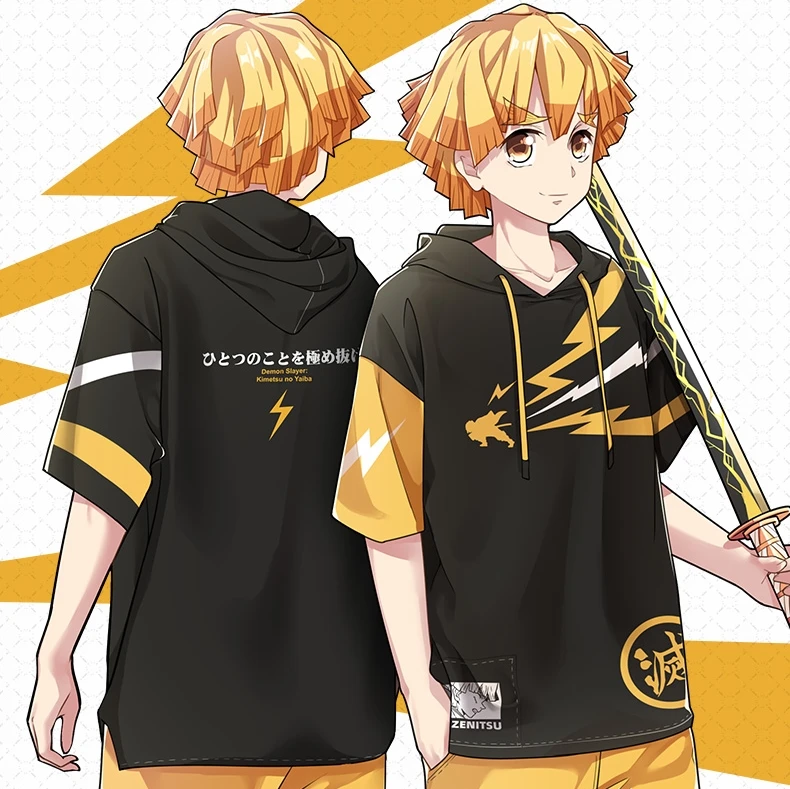 

Костюм для косплея аниме рассекающий демонов футболка агатцума зенитсу футболка с коротким рукавом спортивный Косплей унисекс летний пуло...