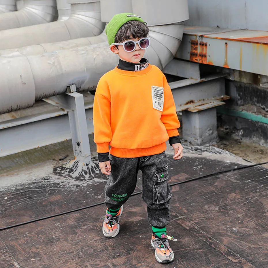 Детский свитер детский пуловер в стиле пэчворк для девочек Модный из 2 предметов