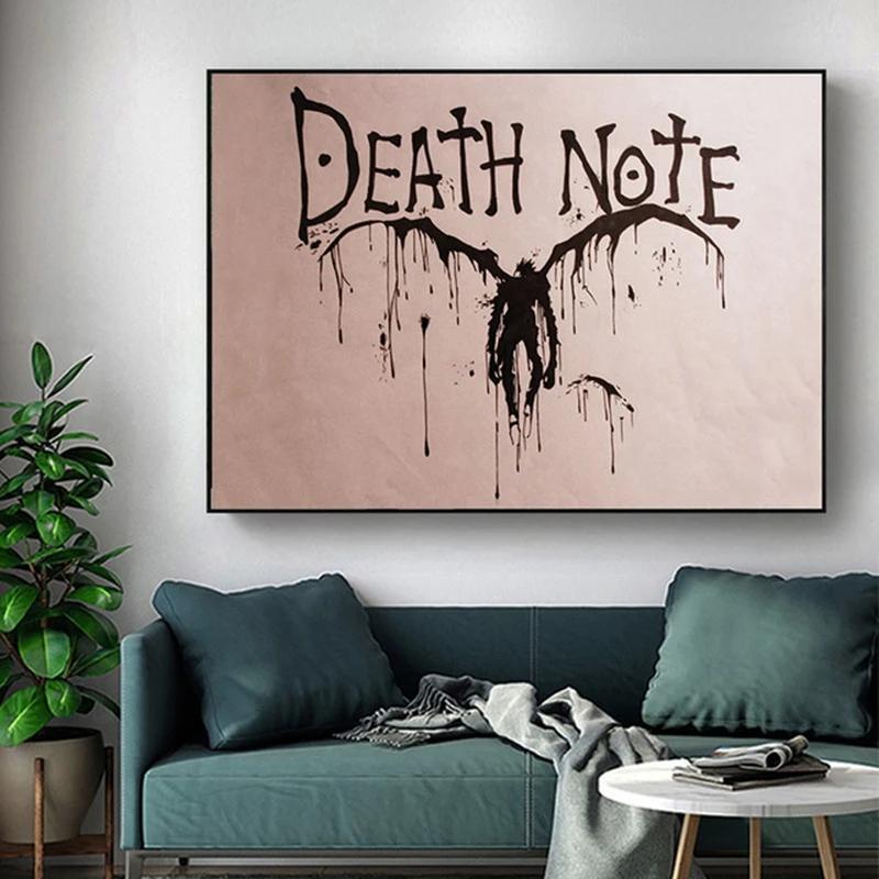 Холщовый плакат в стиле мультфильма Death Note украшение для дома современный принт