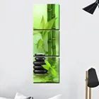 Постеры из зеленого бамбука, дзен, Риверстон, 3 панели, плакаты, принты, натюрморт, картины на холсте, настенная живопись для украшения гостиной