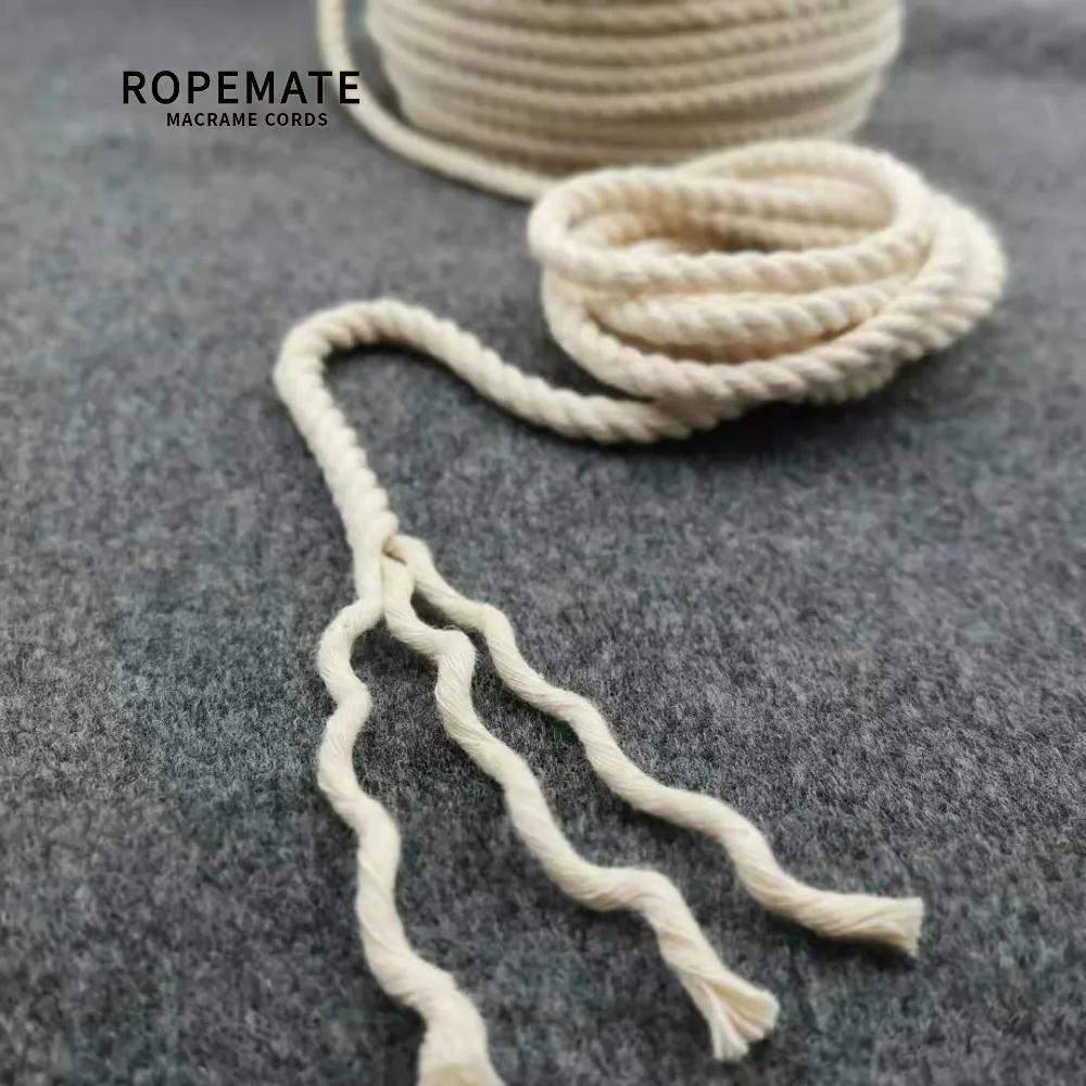 

STOCK IN USA ROPEMATE BASIC COTTON CORD macrame rope 6MM 58M per spool- 3 STRAND - NATURAL COLOR