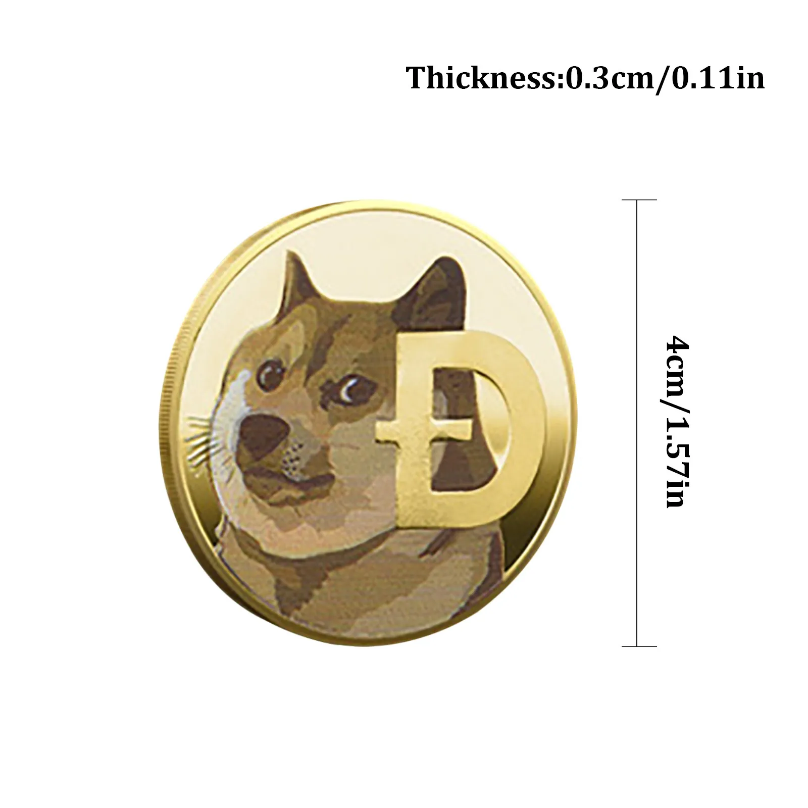

2pc Doge Coins Gold Dogecoin Commemorative Coins Kawaii Dog Shiba Inu Famous Emoticons Collection Memorial Adult Children Toys