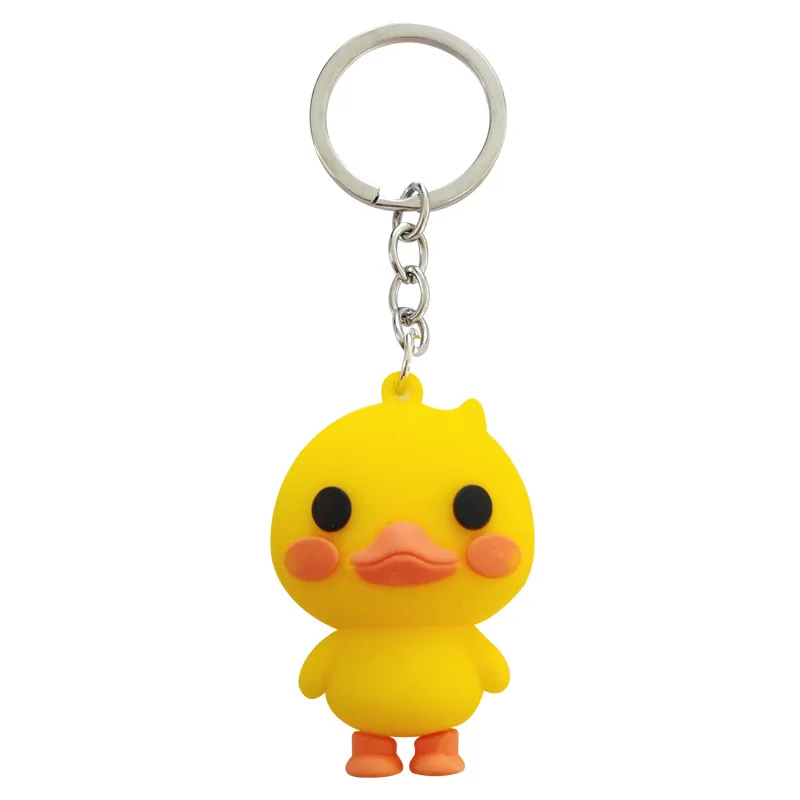 

Cartoon Yellow Duck Couple Car Key Ring Bag Keychain Charm Decoration Key Ring Creative Student Gifts For Car Accessories