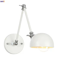 iwhd white swing long arm wall light fixtures adjustable 4w edison 110v 220v industrial decor vintage wall lamp sconce luminaria