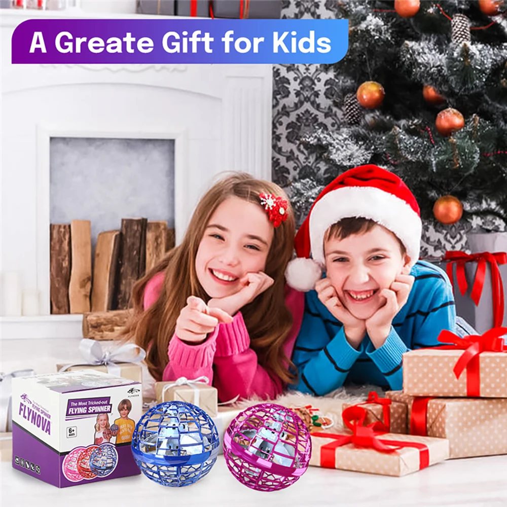 

LED Flynova Pro flying spinner Drone Novelty UFO Flight Gyro Lamp Colorful Light for Kids Adult Toy Christmas Birthday Gift