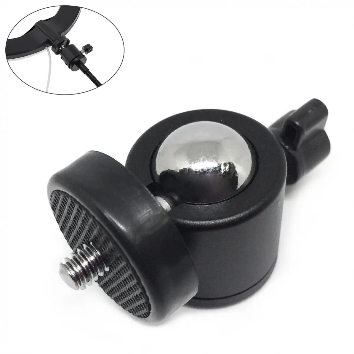 

1/4 Inch Tripod Mount Camera Head Ball Adapter Cradle Ball Head with Live LED Light Flash Bracket Holder for DSLR DV Camera
