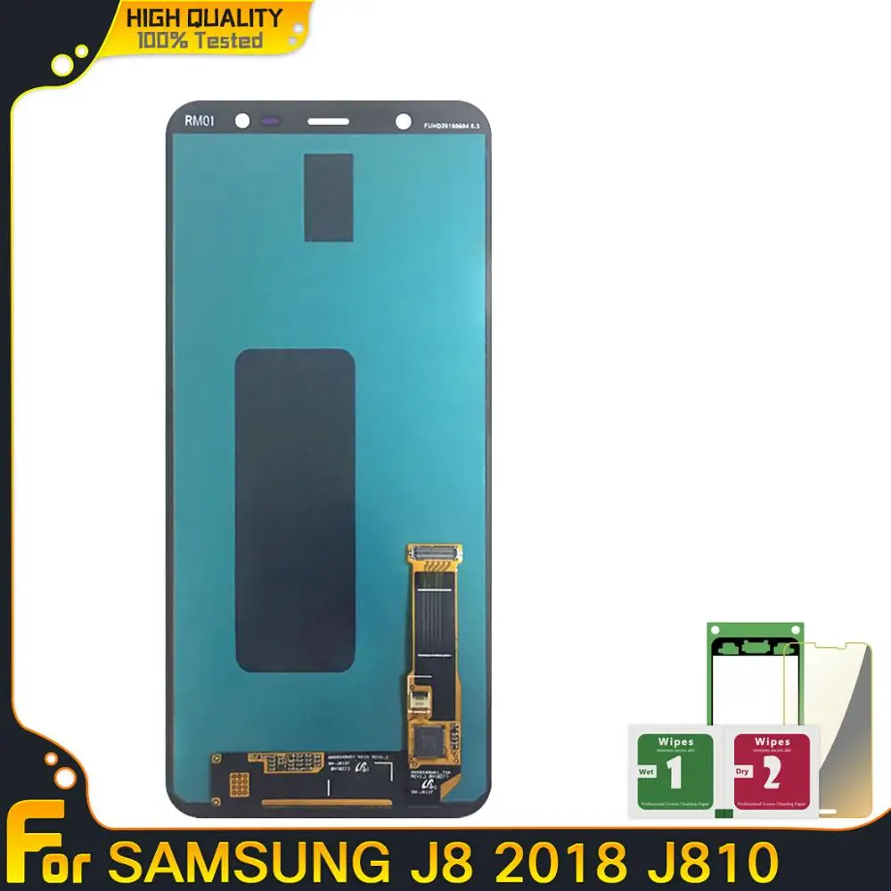 ЖК-дисплей Super AMOLED для Samsung Galaxy J8 2018 J810 SM-J810 J810M ЖК-экран с сенсорным дигитайзером в