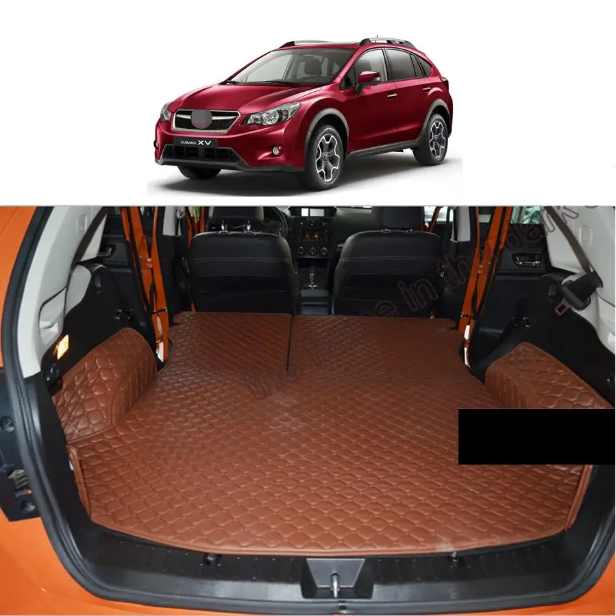 for Leather Car Trunk Mat Cargo Liner for Subaru Xv 2011 2012 2013 2014 2015 2016 4th Generation Rug Carpet Accessories