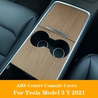 for tesla model 3 y 21 22 abs imitation wood grain center console car protective console wrap