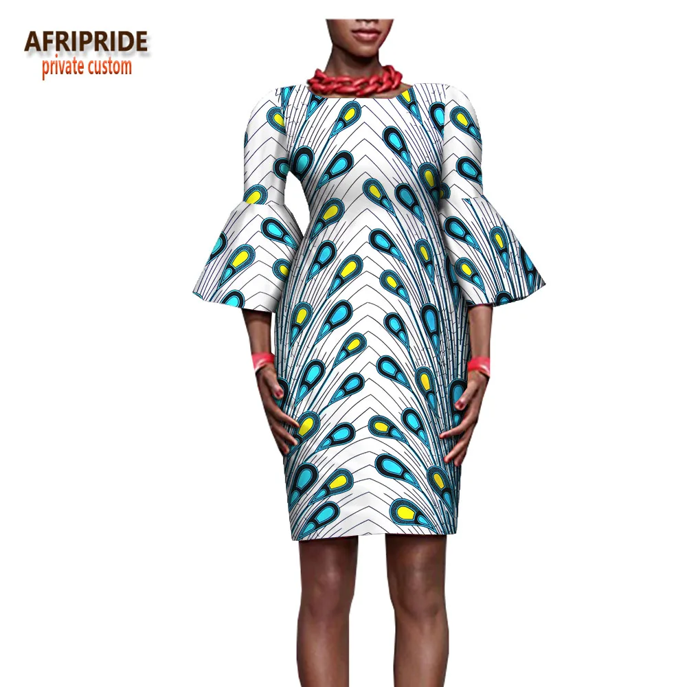 Лето Новое поступление AFRIPRIDE частный заказной плюс мини-платье для женщин с широкими рукавами батик хлопок повседневное Клубное платье sa722530 - Цвет: 475J