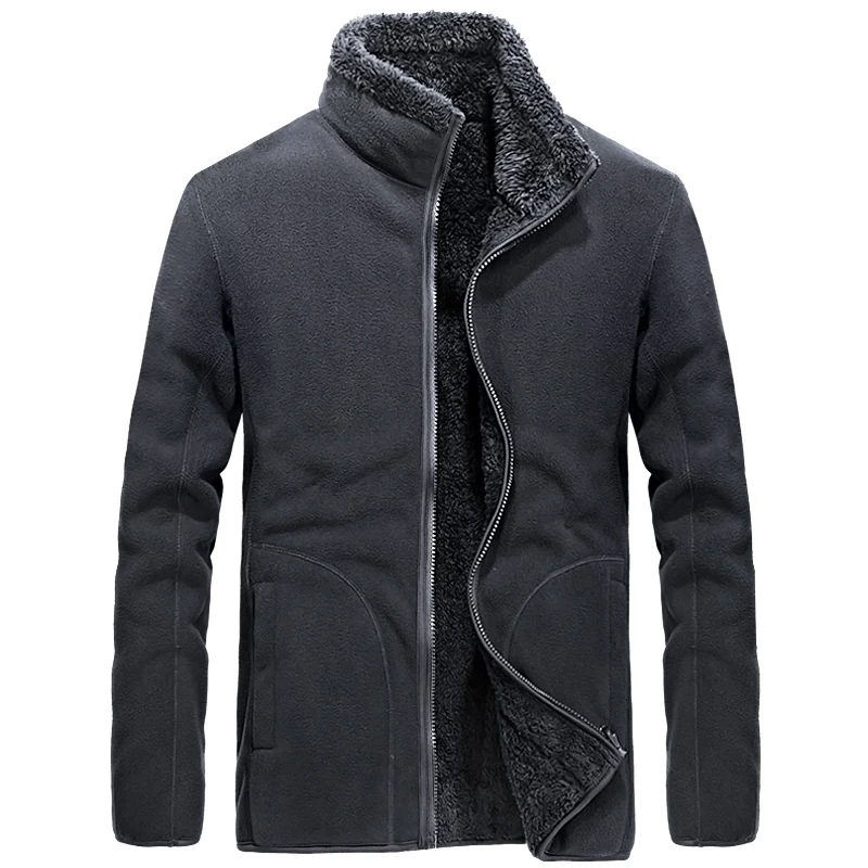 Winter Large Size Plus Velvet Reversible Jacket Men Women Outdoor Trekking Hiking Climbing Coat Sports Thermal Fleece Clothes