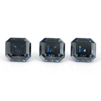 dark blue gray color asscher cut vvs1 moissanite loose stones pass diamond tester for diy jewelry making ring earrings wholesale
