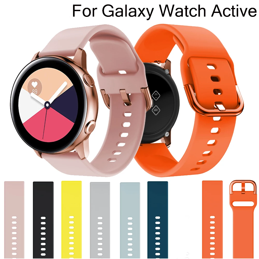 Ремешок для часов 20 мм Samsung Galaxy Watch Active 2 40/44 спортивные силиконовые смарт браслеты