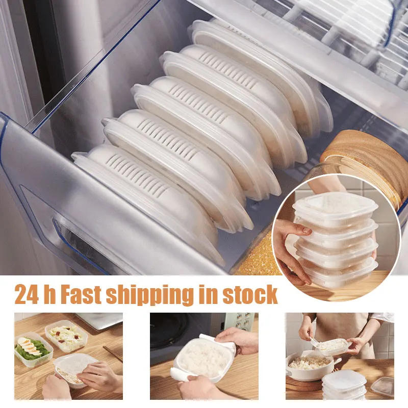 

Rice Sub Packaging Box Fresh-keeping Storage Box Frozen Heated Microwave Vegetable Rice Separate Discharge Lunch Box Tableware