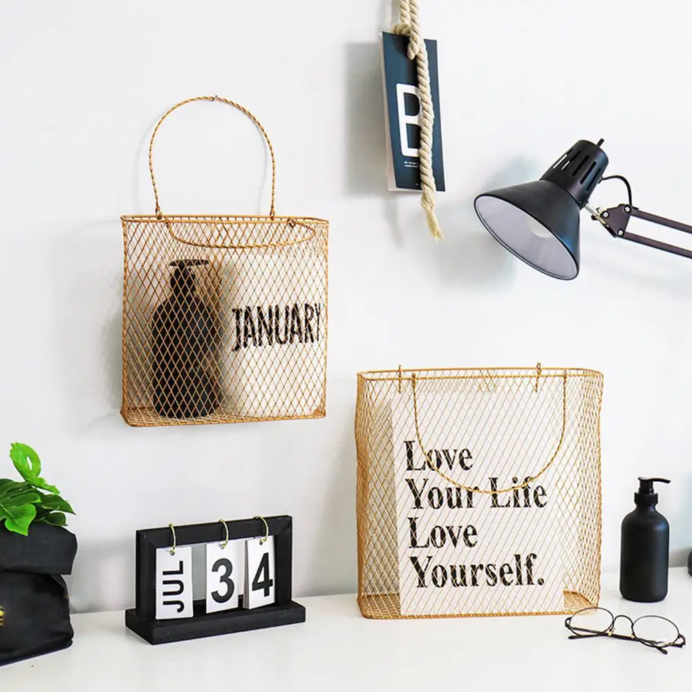 Новая высококачественная корзина для хранения кованого железа в винтажном стиле