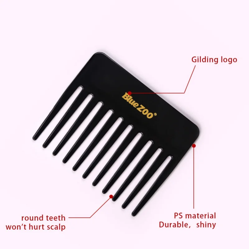 Гребень для бороды янтарного черного цвета Антистатическая карманная Расческа с