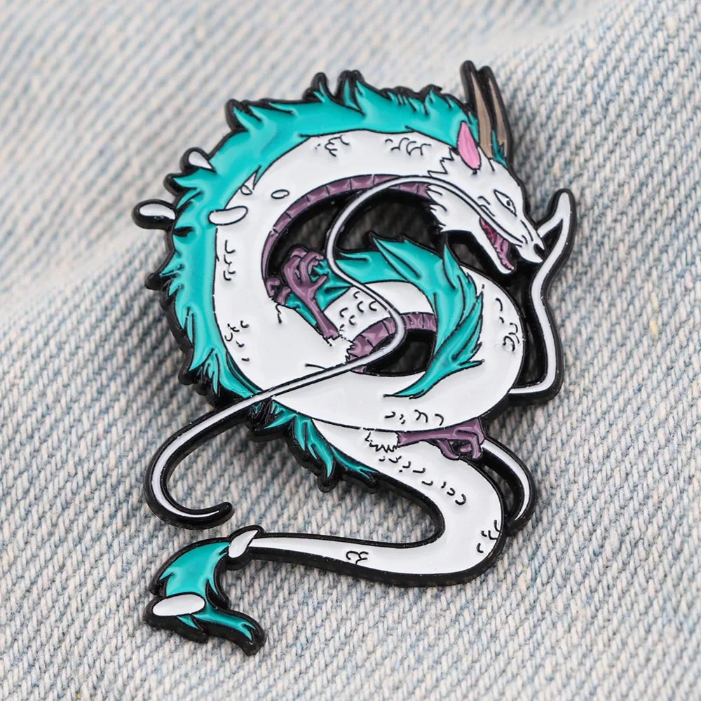 

Dragon Lapel Pins for Backpacks Enamel Pin Anime Cute Japanese Brooch for Clothes Briefcase Badges Backpack Badge New Year Gift