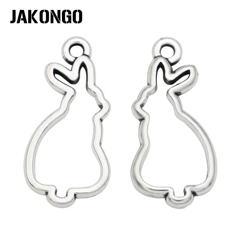 

40 шт. Тибетский посеребренный полый подвески в виде кролика для браслета, ожерелья, изготовления ювелирных изделий ручной работы 23x11 мм