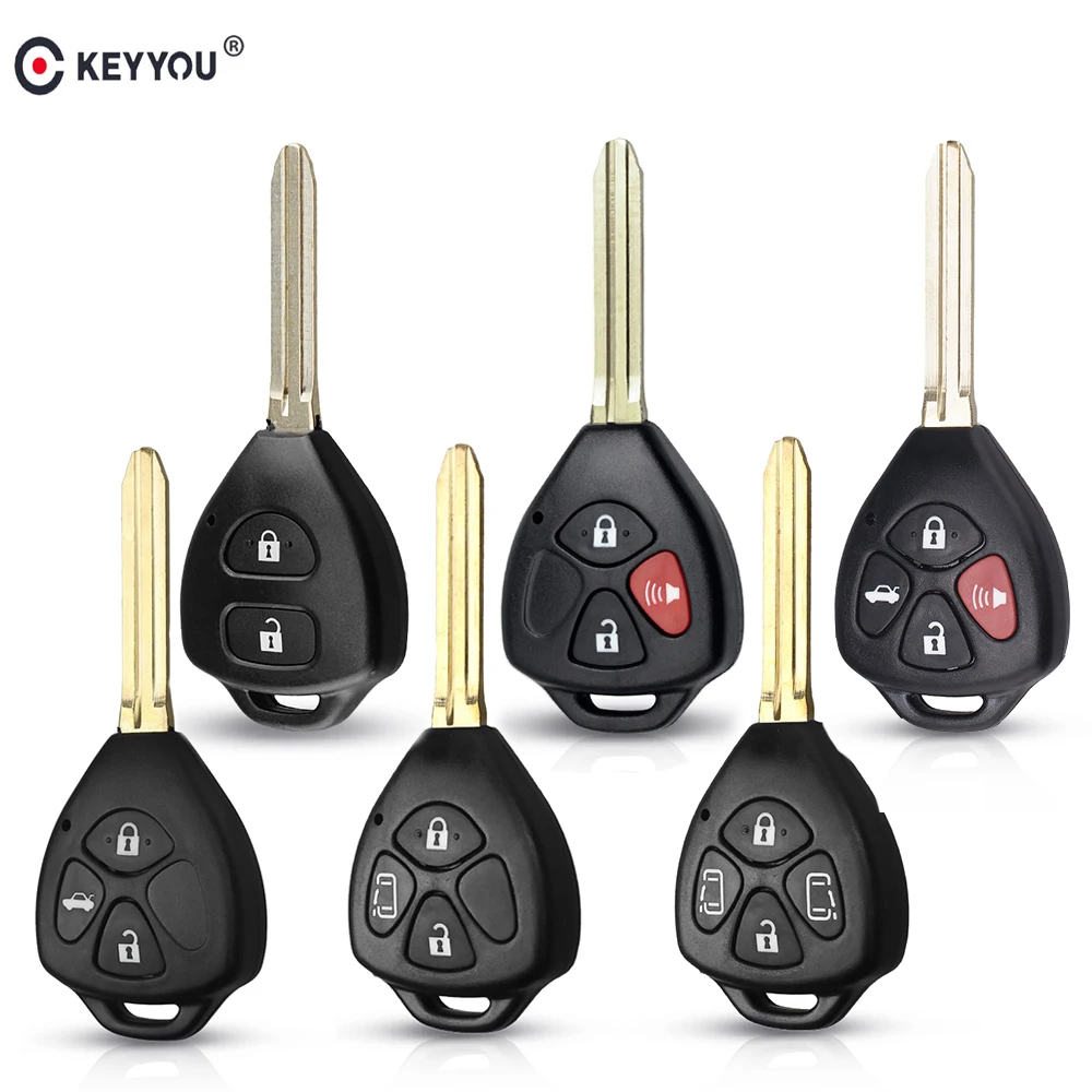 Чехол брелок KEYYOU 2/3/4 BTN для Toyota Corolla Yaris Prado Tarago Camry RAV4 REIZ Crown Avalon Venza|Ключ от авто| |