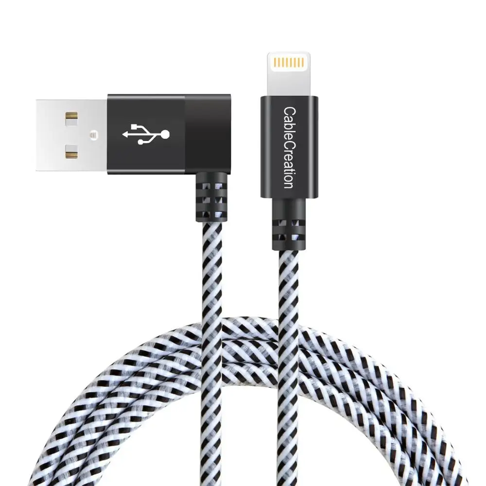Кабель Lightning с левым углом к USB кабель 4 фута [Сертификат MFi] зарядный для